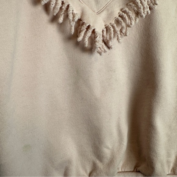 Kids Blush Pink Crew Neck Sweatshirt with Fringe | Size 8 (130/64) - Picture 5 of 7
